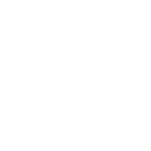 White icon of two blank directional signposts pointing in opposite directions, mounted on a single post, on a transparent background.