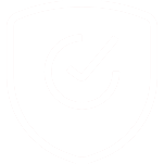 A shield icon with a check mark in the center, symbolizing security or verified protection.