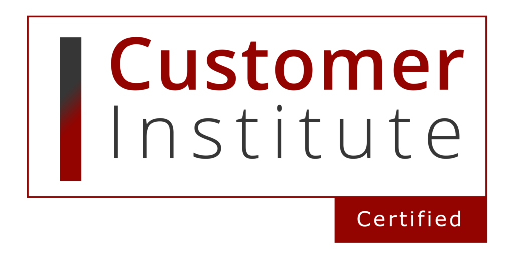 Logo of Customer Institute with the word "Certified" in a small red box at the bottom right corner.