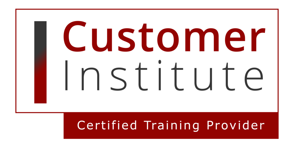 Customer Institute logo with the text "Certified Training Provider" on a red banner below the main logo.