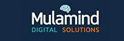 Logo for Mulamind Digital Solutions with a brain icon above the text. "DIGITAL" is in blue and "SOLUTIONS" is in orange on a dark blue background.